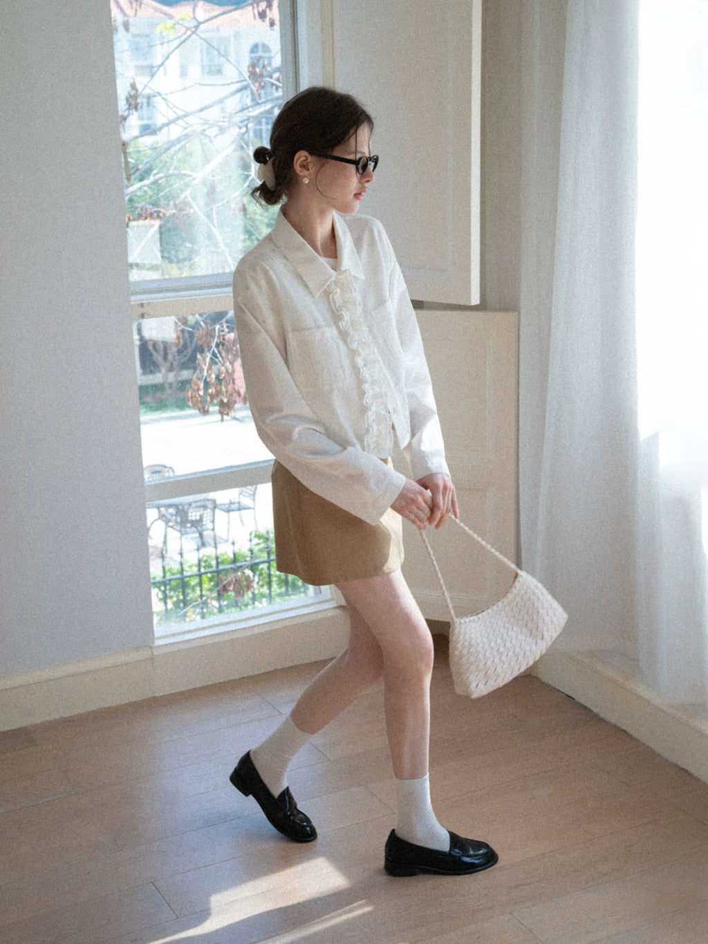 EGGKA Fungus Edge Lapel Shirt Short Jacket