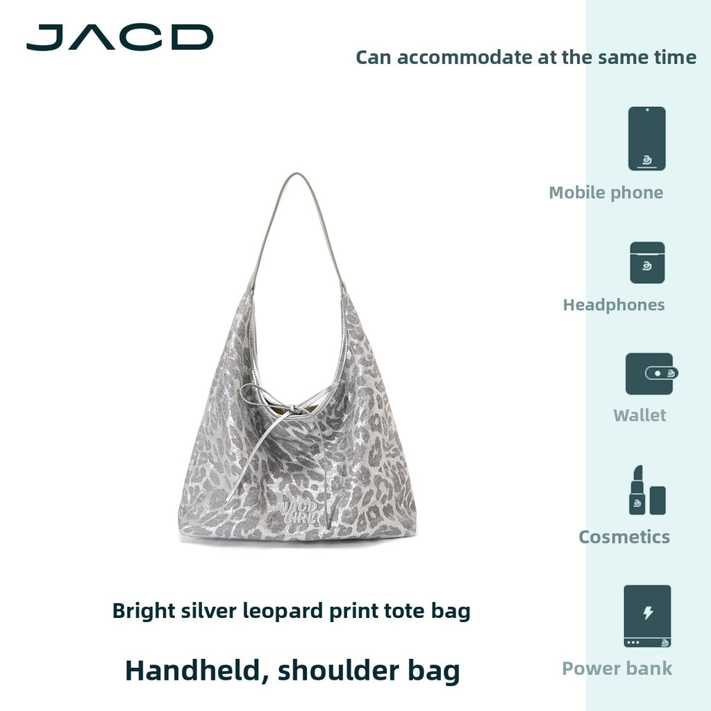 JACD Lazy and Relaxed Leopard Print Bag Women's Large-capacity Tote Bag
