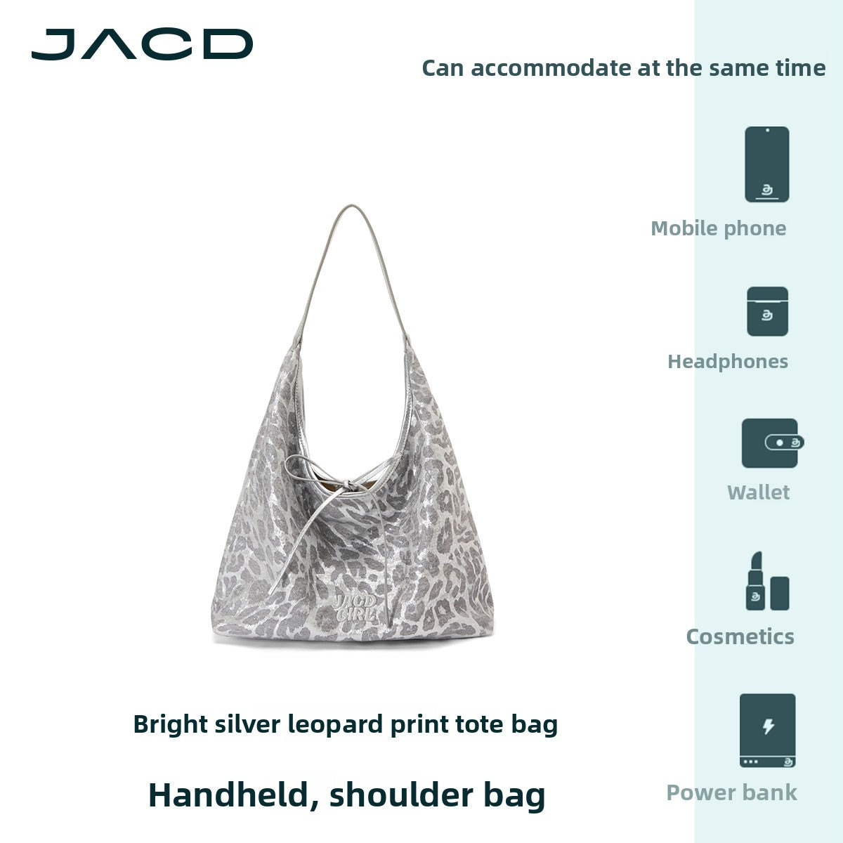 JACD Lazy and Relaxed Leopard Print Bag Women's Large-capacity Tote Bag