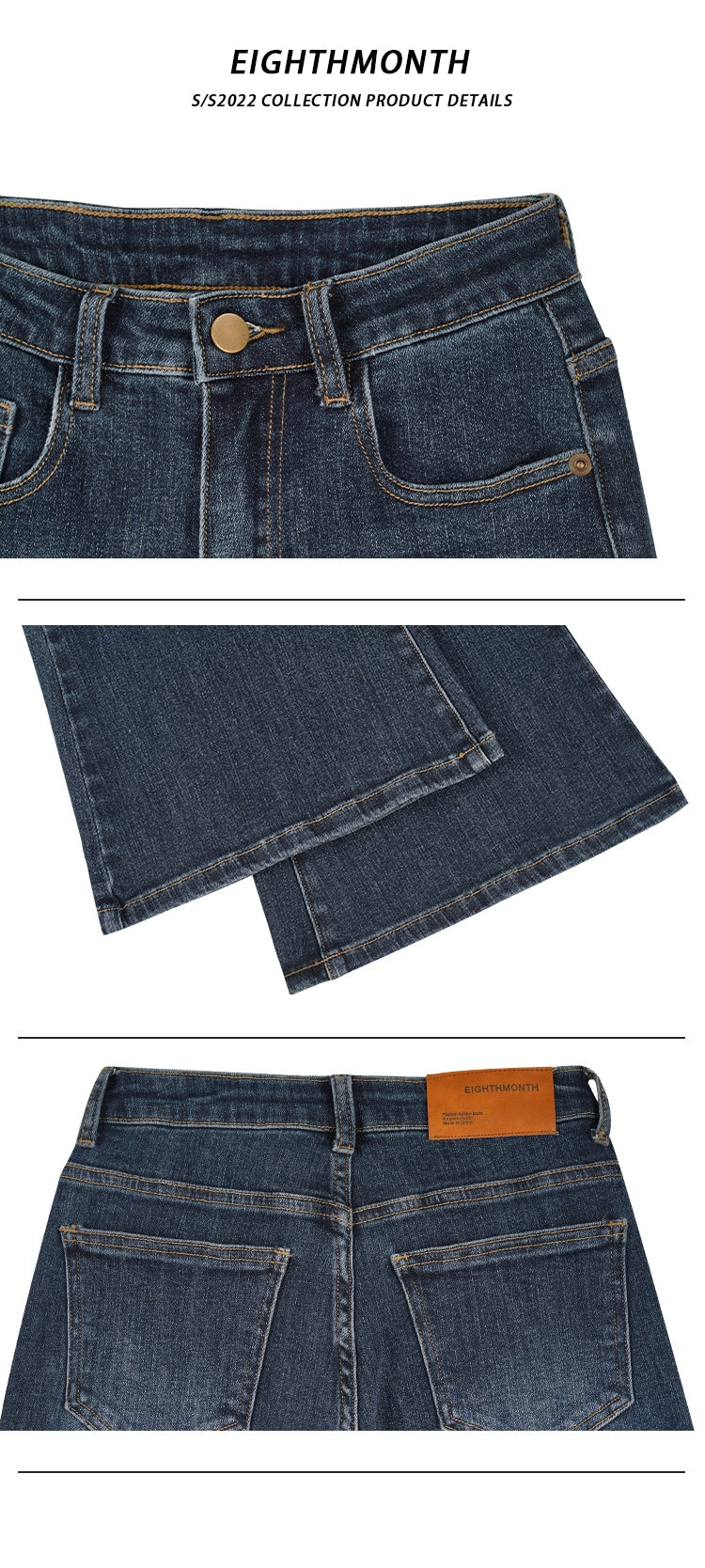 EIGHTHMONTH Slim-fit Denim Flared Straight-leg Pants