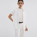 Sameuoo Detachable Collar Casual Short-sleeved Shirt