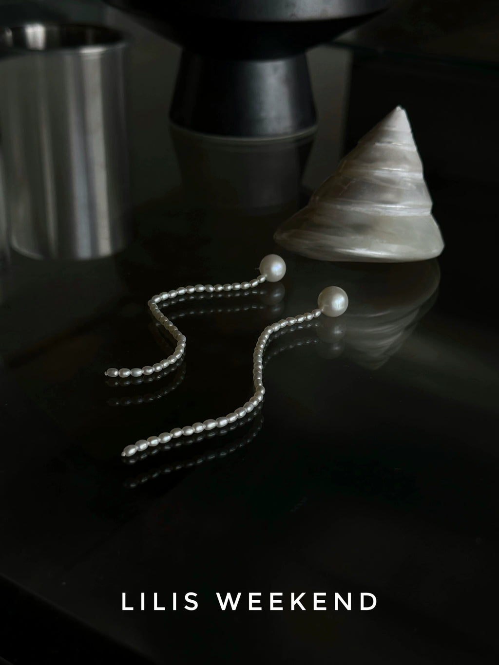 Lilis Weekend Freshwater Rice Pearl Silver Earrings