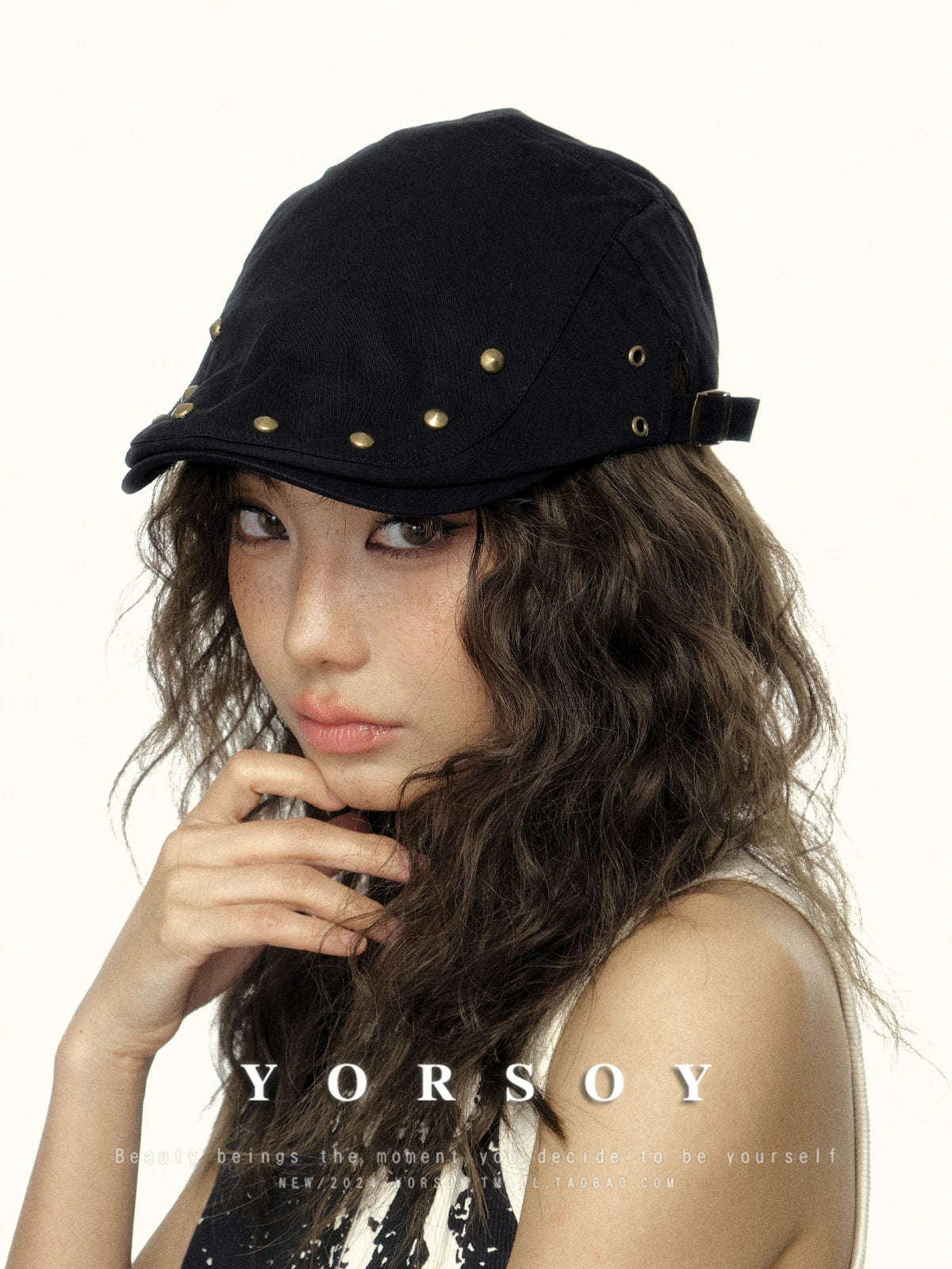 YORSOY Vintage Rivet Hip Hop Beret