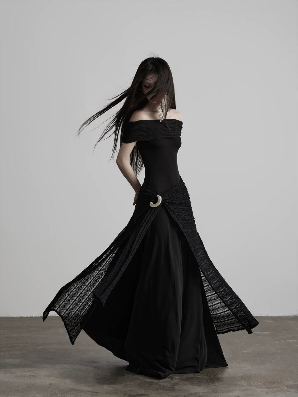 INDULGE High Stretch Slim One-word Shoulder Dress