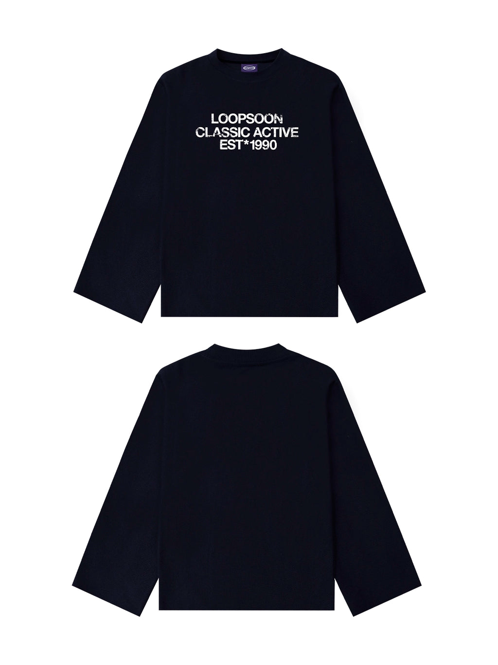 Loopsoon Crew Neck Sleeves Open Versatile Casual Long Sleeves