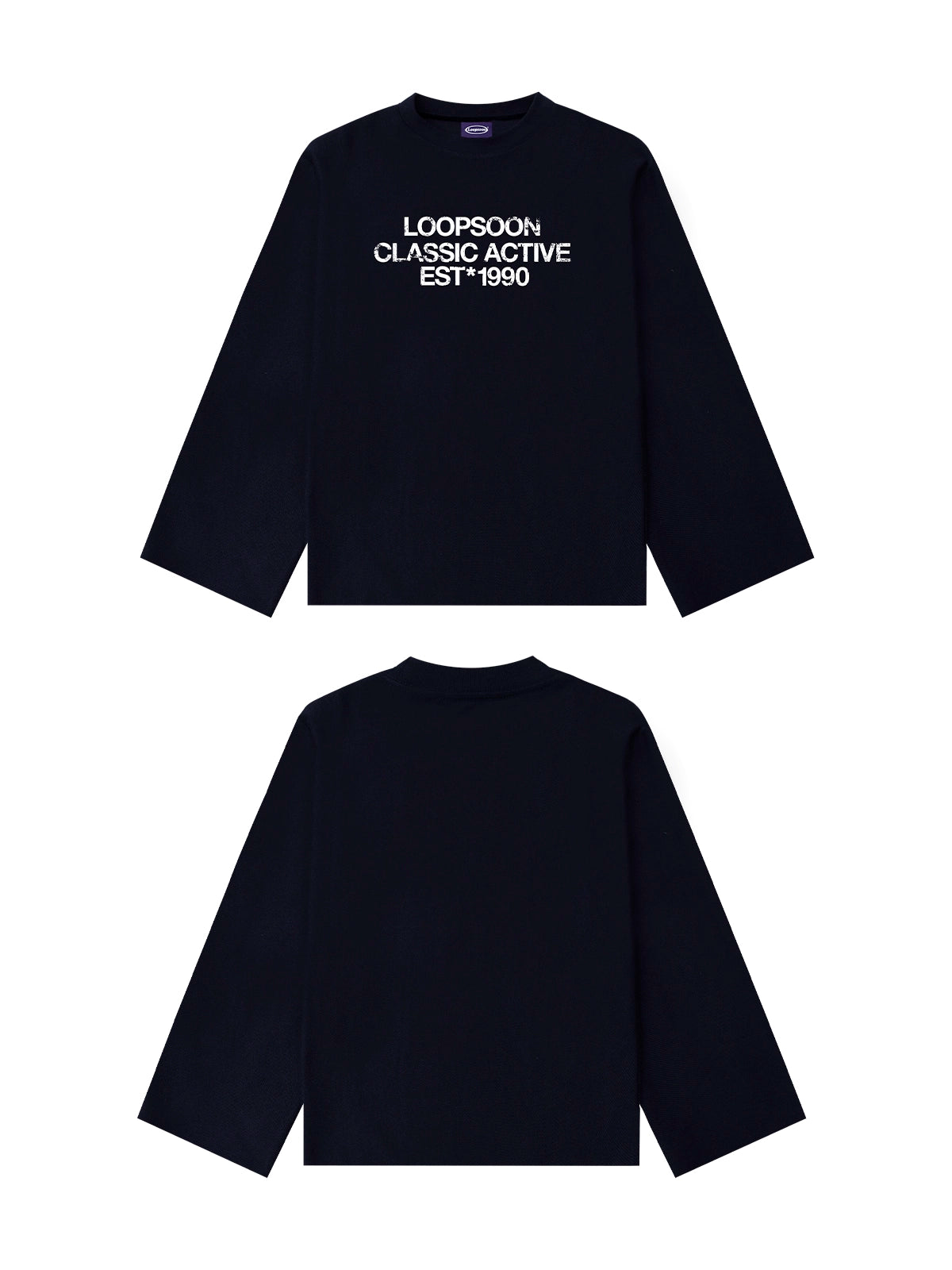 Loopsoon Crew Neck Sleeves Open Versatile Casual Long Sleeves