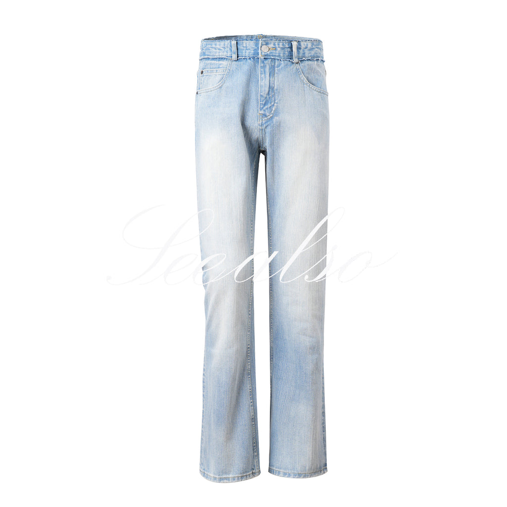 SEEALSO "25 Blue Bull King" 25 New Bamboo Washed Blue Damage Jeans SA018
