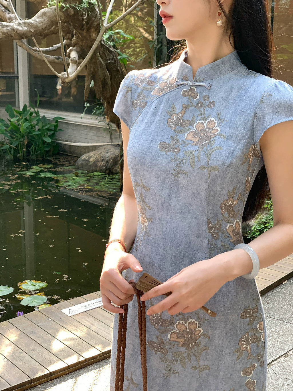 ZIHE Waist Cheongsam Dress