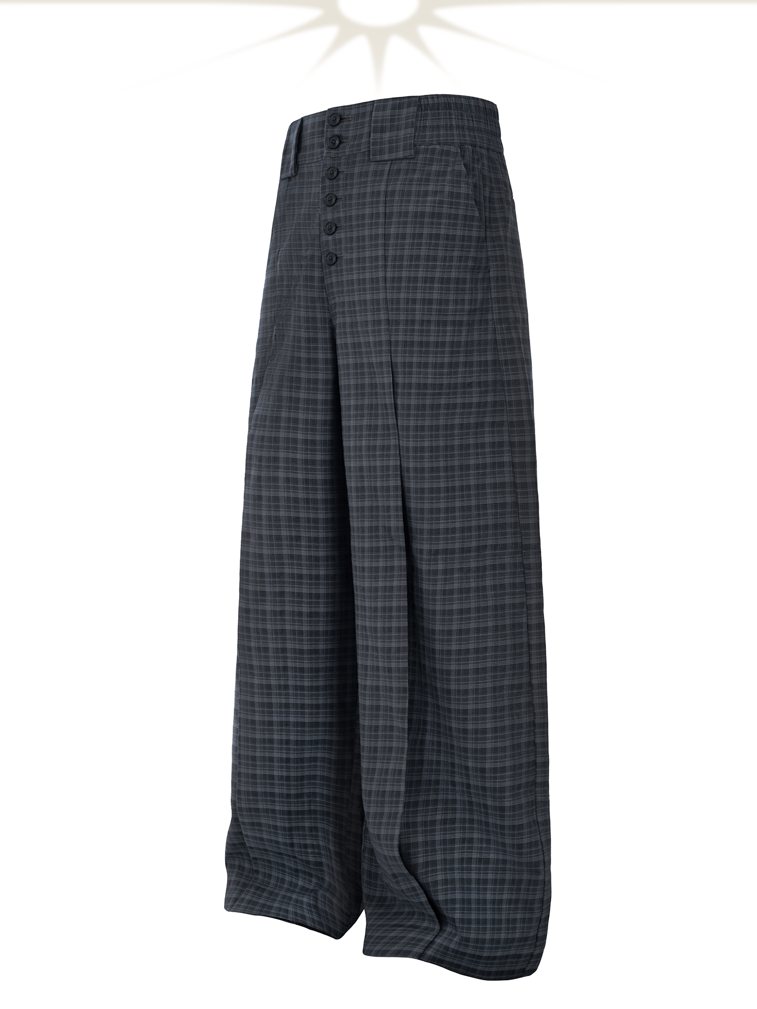 Esaias Vintage Plaid Casual Straight-leg Wide-leg Trousers