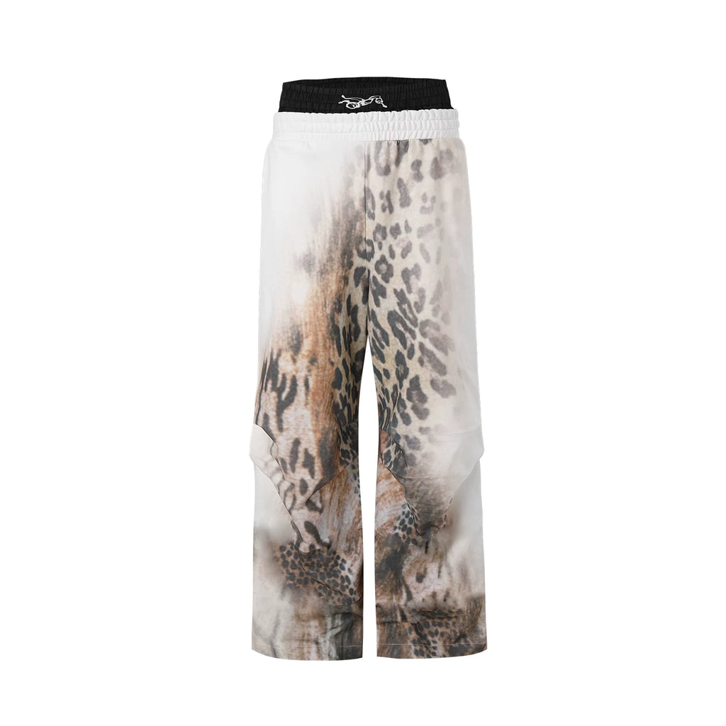 NIGHTLAB Leopard Print Wide-leg Sweatpants