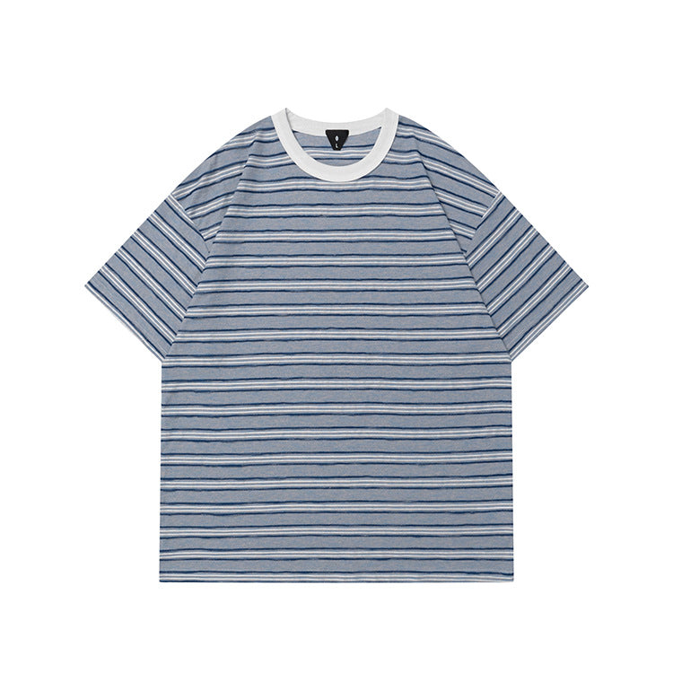 OVDY Contrast Color Loose Striped Tee