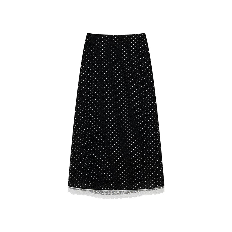 KANO Chiffon Polka Dot Slim-fit Skirt