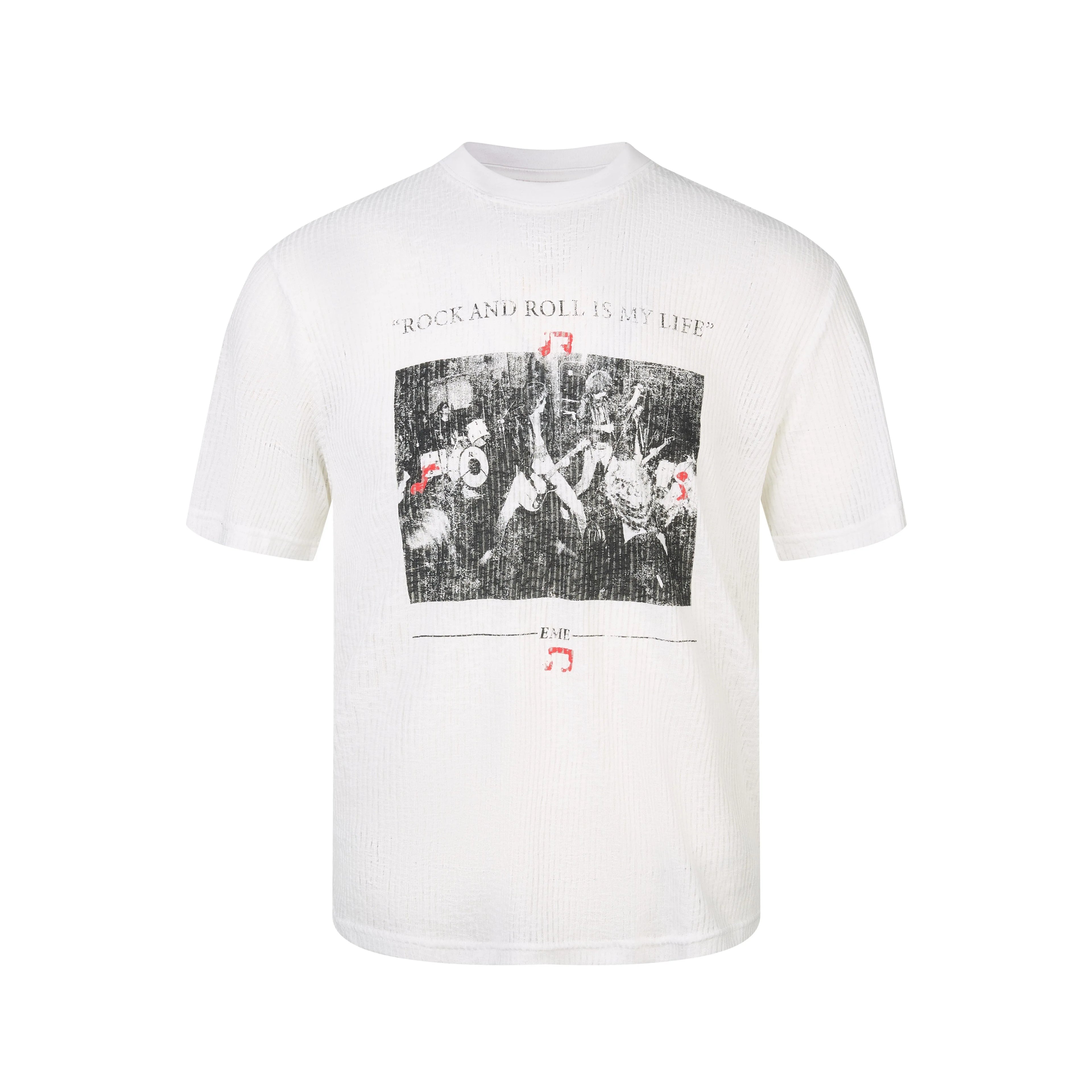 EME Retro Old Letter Print Knitted Tee