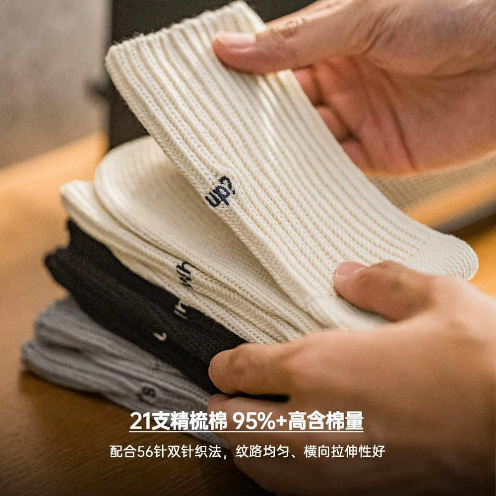 Maden Retro Thick Thread Embroidered Knitted Tube Socks