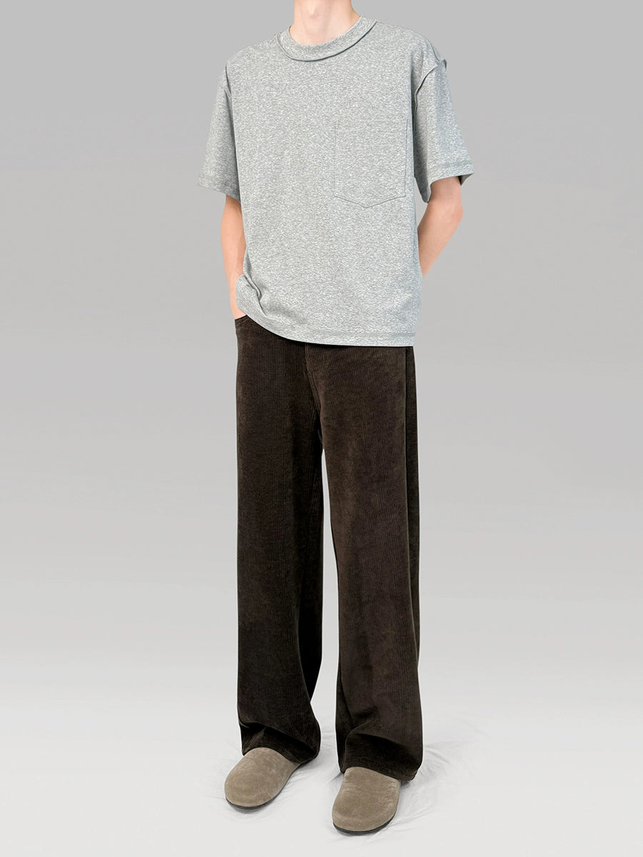 PLUS NO LOGO Corduroy Vertical Loose Straight-leg Pants