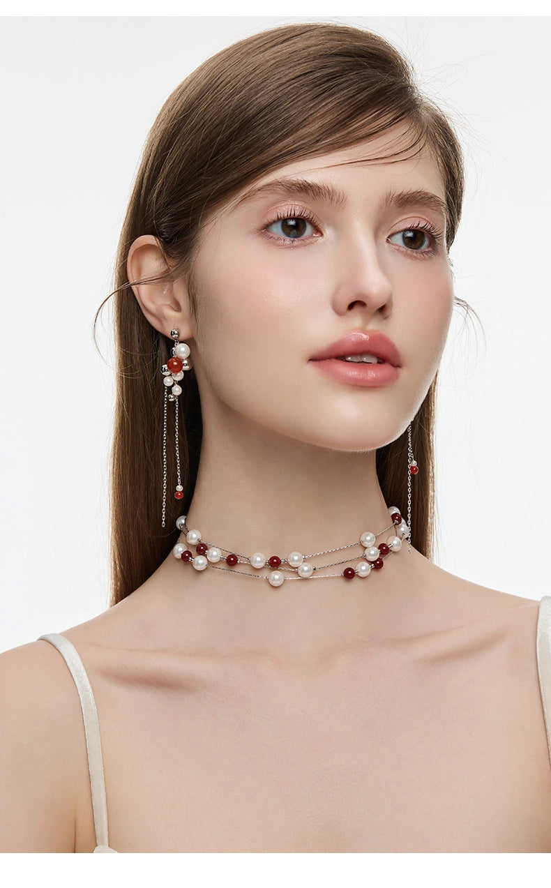 BULUBULU Agate Beaded Stud Earrings