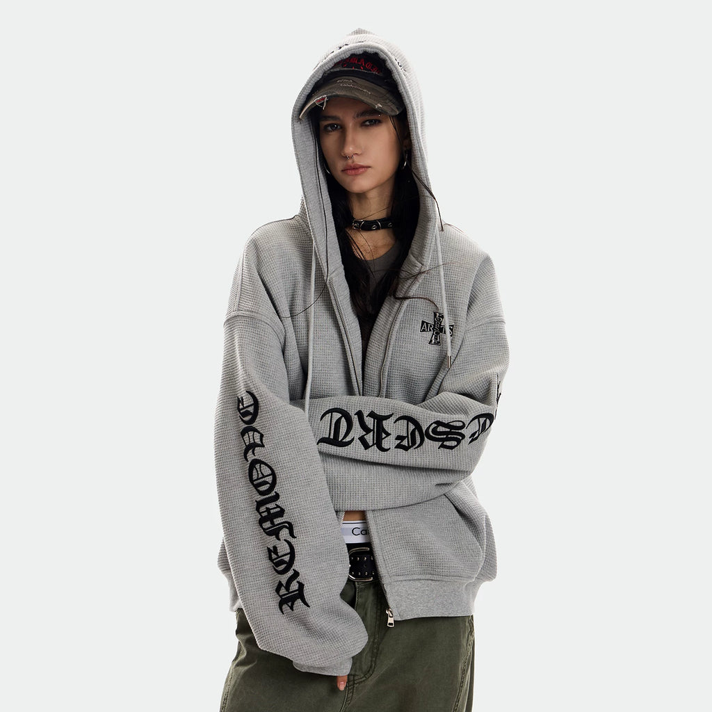 0123Start Waffle Hooded Fleece Jacket