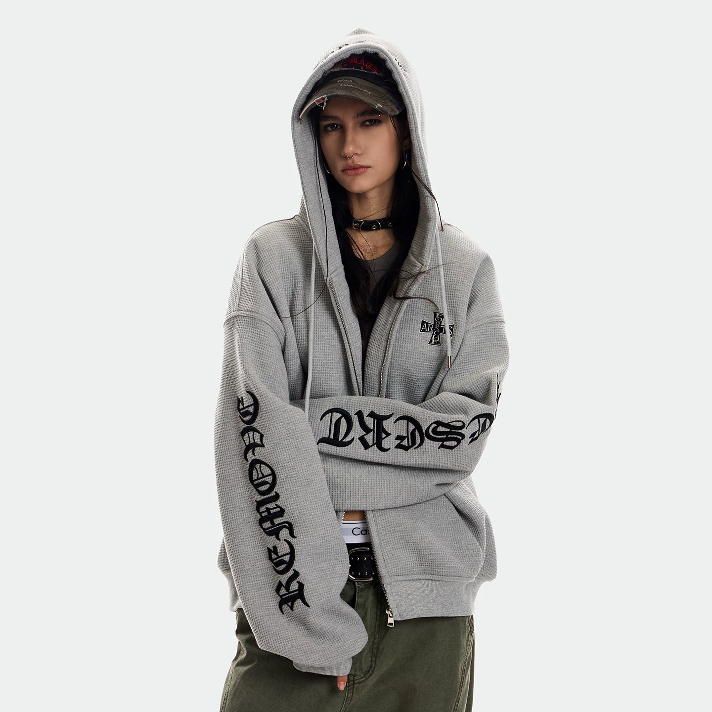 0123Start Waffle Hooded Fleece Jacket
