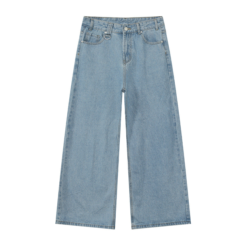 MTLCLOTHES Minimalist Wide Leg Loose Straight Jeans