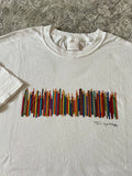 Wang Youbing Retro Colored Pencil Printing Casual Tee