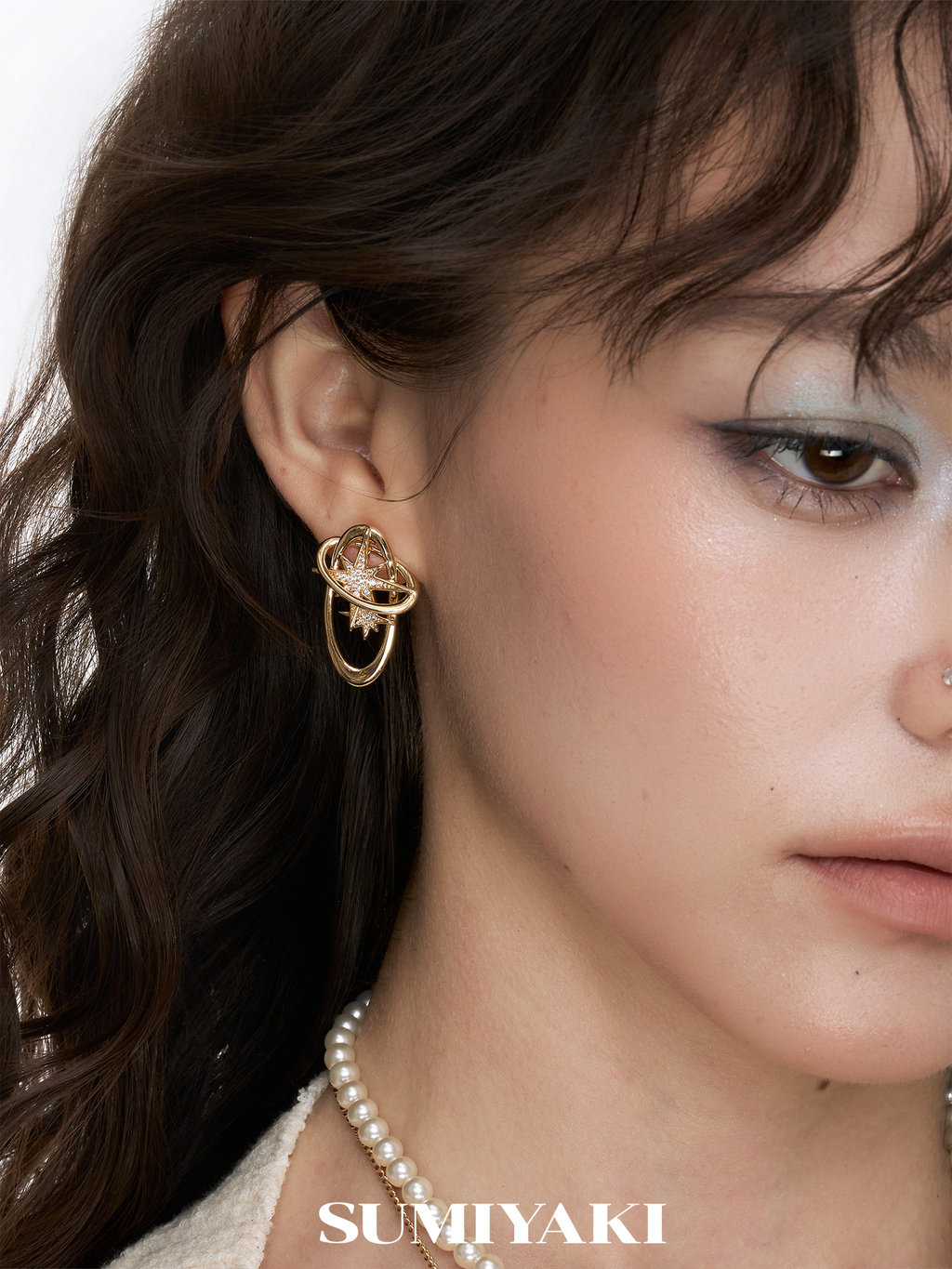 SUMIYAKI Premium Feeling Full Diamond Stud Earrings