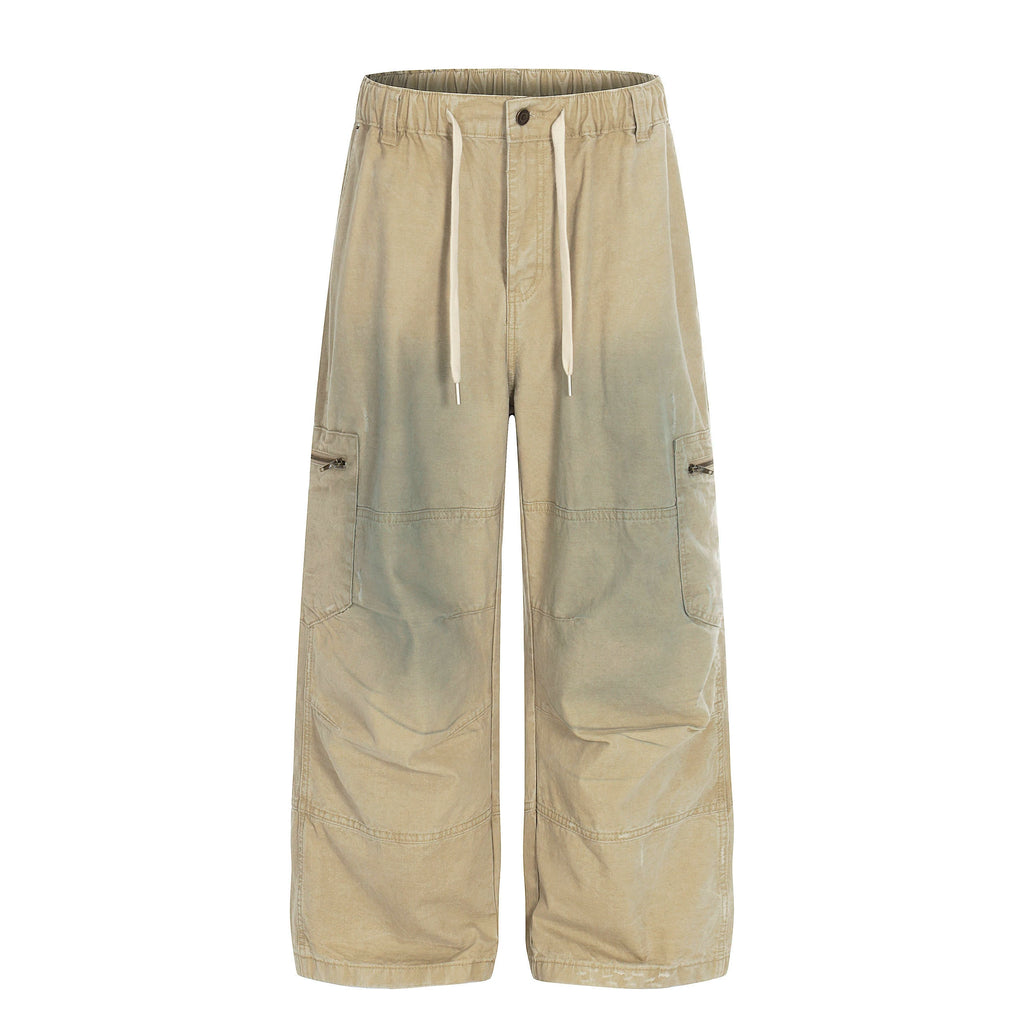 A+WF Retro Made Old Dirty Stained Pleated Overalls