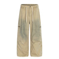 A+WF Retro Made Old Dirty Stained Pleated Overalls