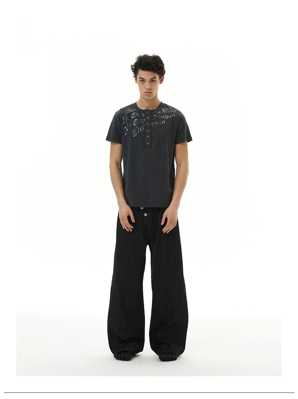 WLNEXT Front Shoulder Premium Sense Henry Collar Tee