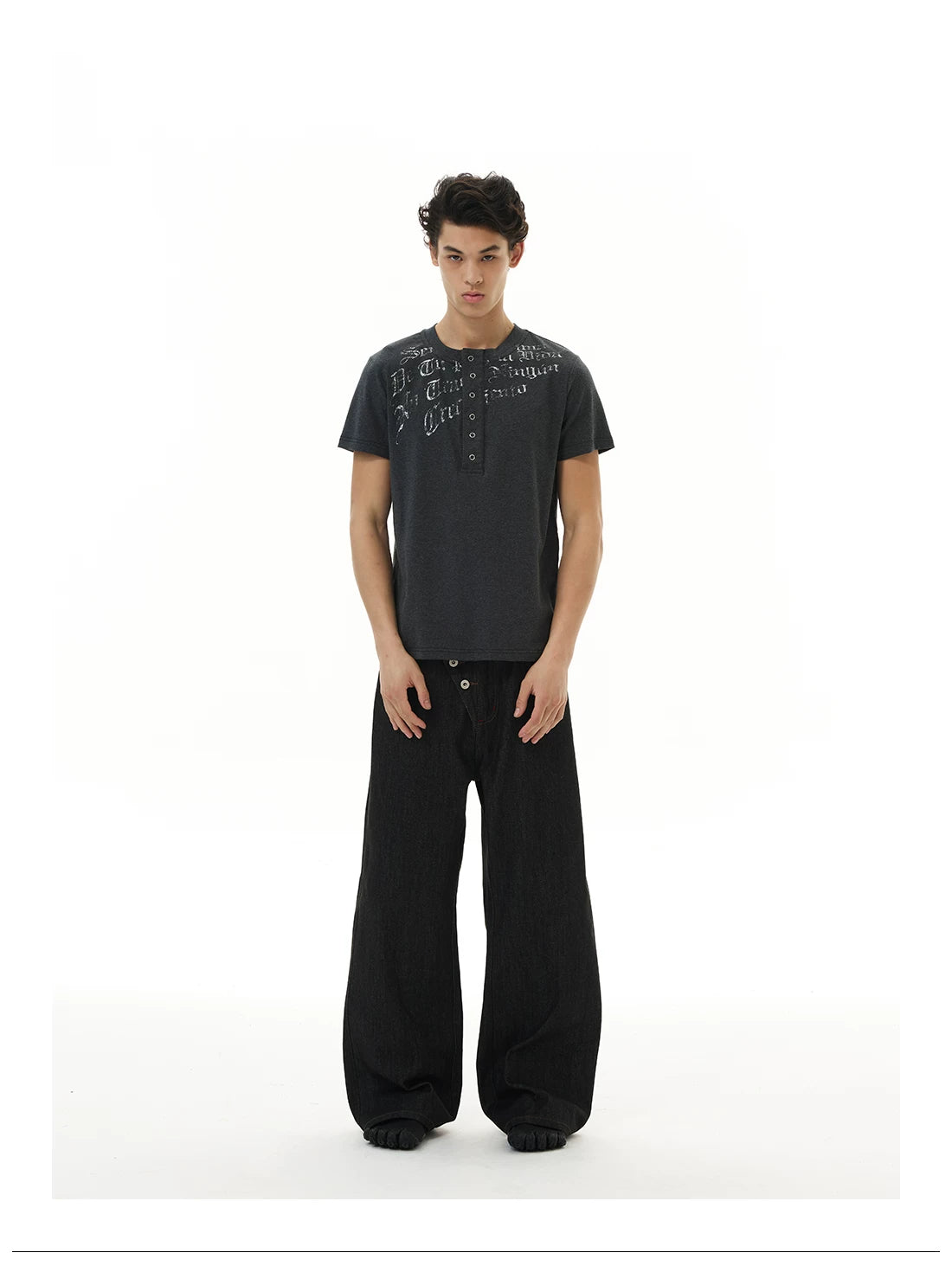 WLNEXT Front Shoulder Premium Sense Henry Collar Tee