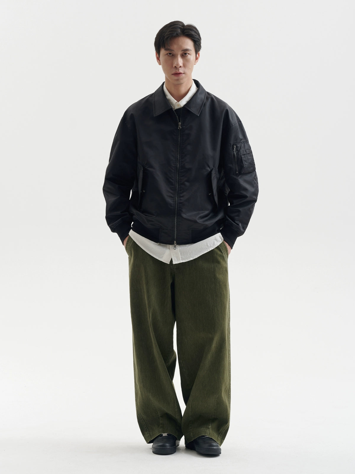 BUTTBILL Vintage Loose Silhouette Flight Jacket