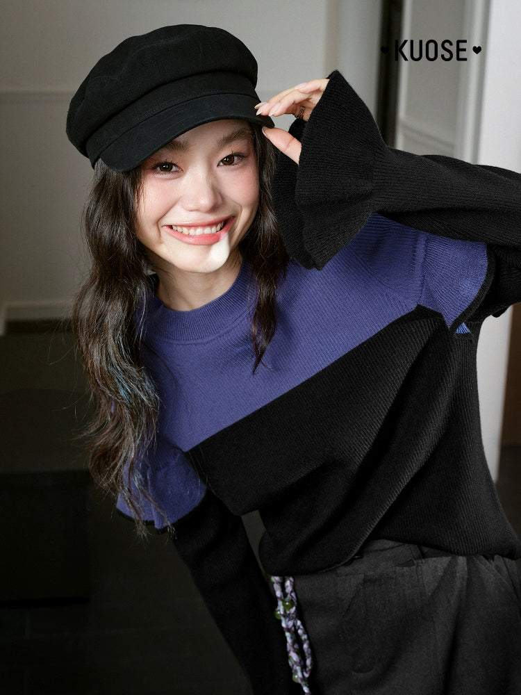 Kuose Semi-turtleneck Slim Bottom Sweater Knit