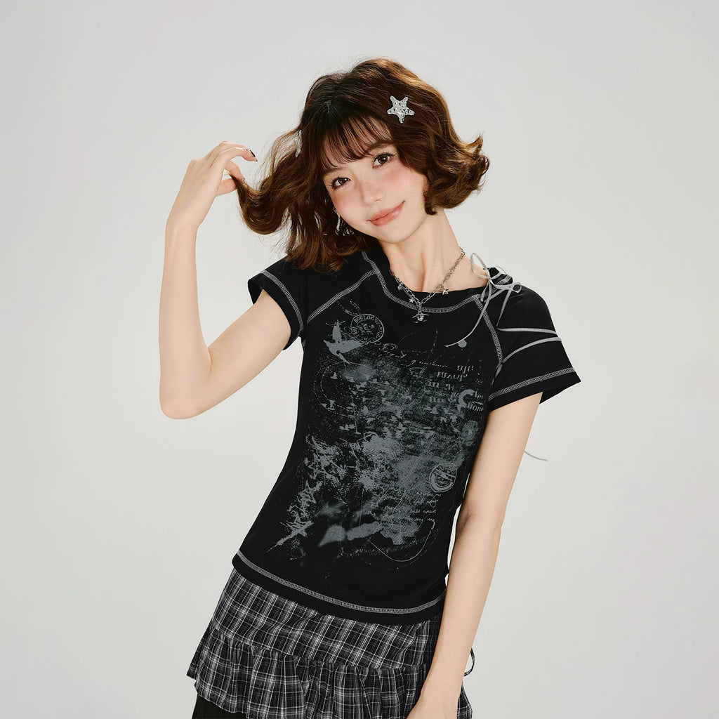 Girlyhalo Vintage Strappy Slim Fit Tee