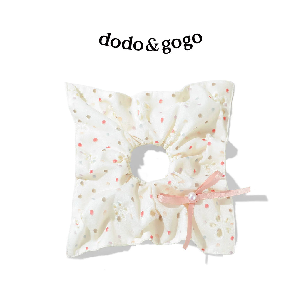 DODOGOGO Polka Dot Bow Square Scarf Hair Band