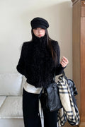 WITHMIN Slim-fitting and Thin Fluffy Short Coat