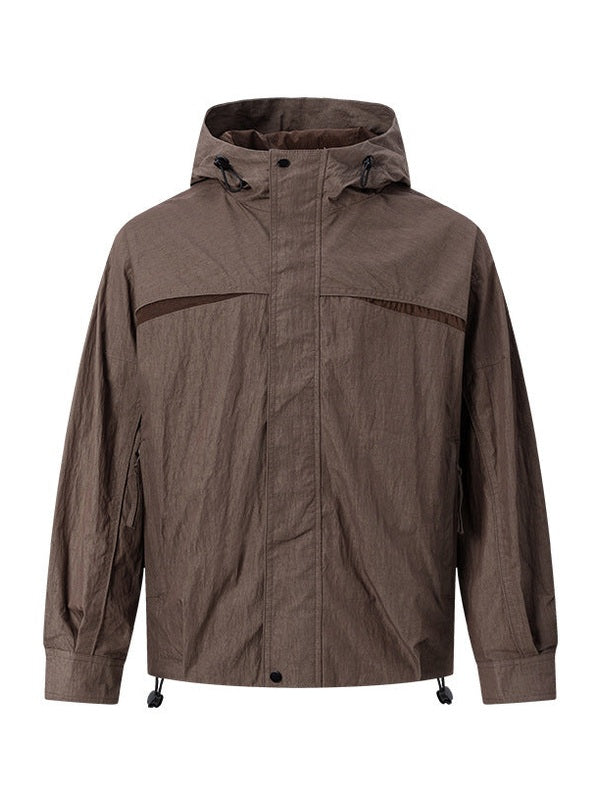 UNF Contrasting Splicing Premium Simple Hooded Jacket