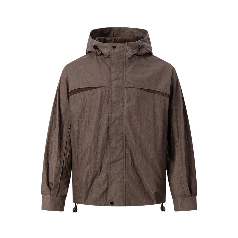 UNF Contrasting Splicing Premium Simple Hooded Jacket