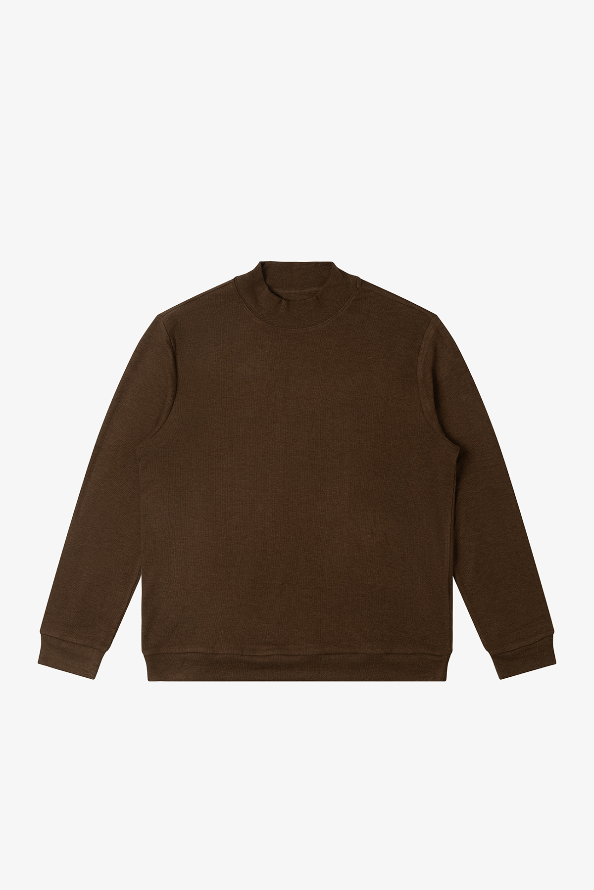 NO LOGO Round Neck Half Turtleneck Warm Long Sleeves