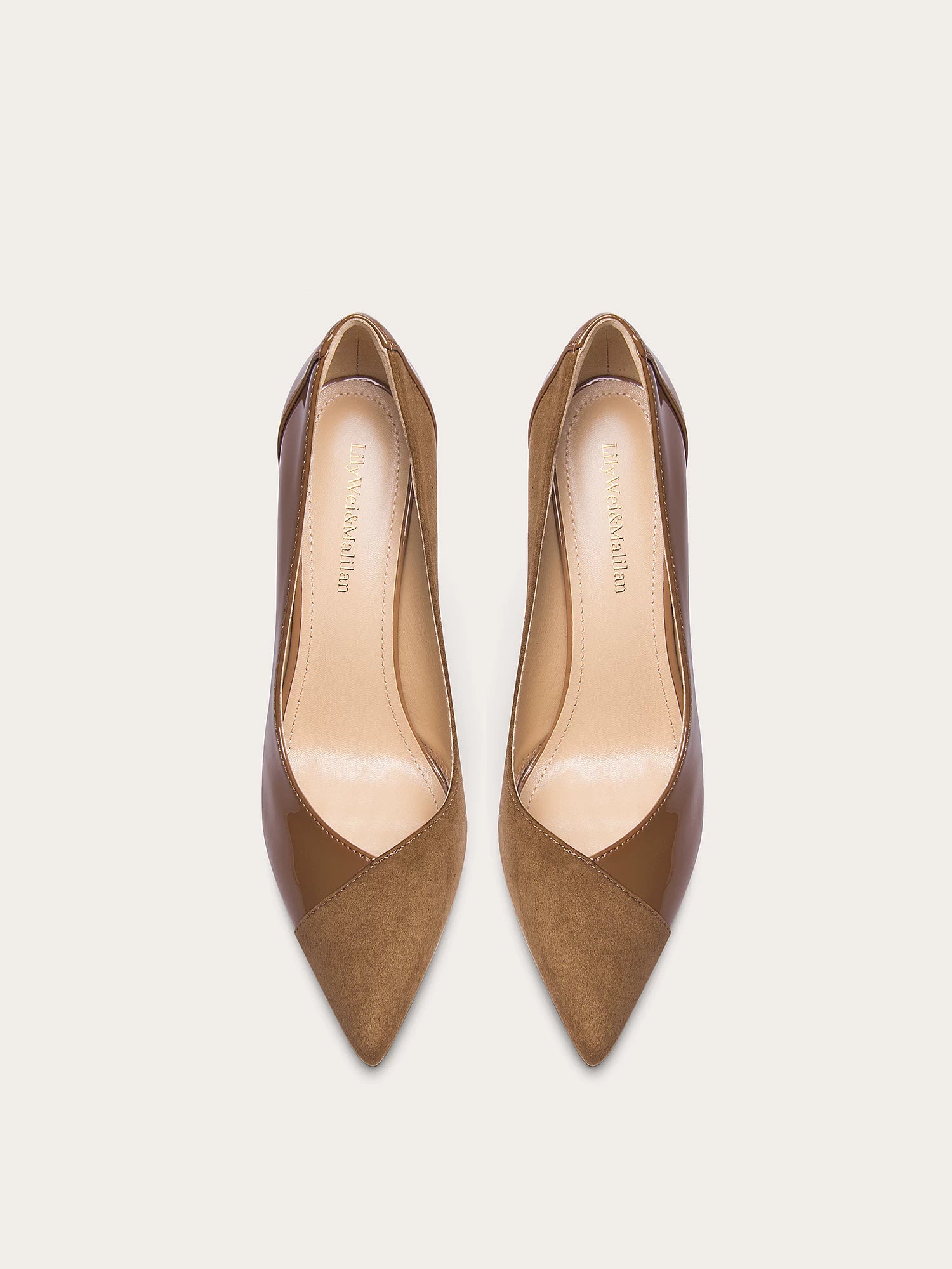 Lily Wei Color Matching Patent Leather High Heels