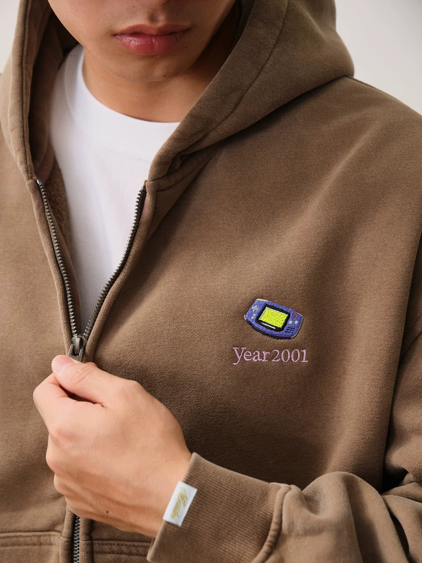 Battles Casual Embroidered Short Wide Zip Sweater