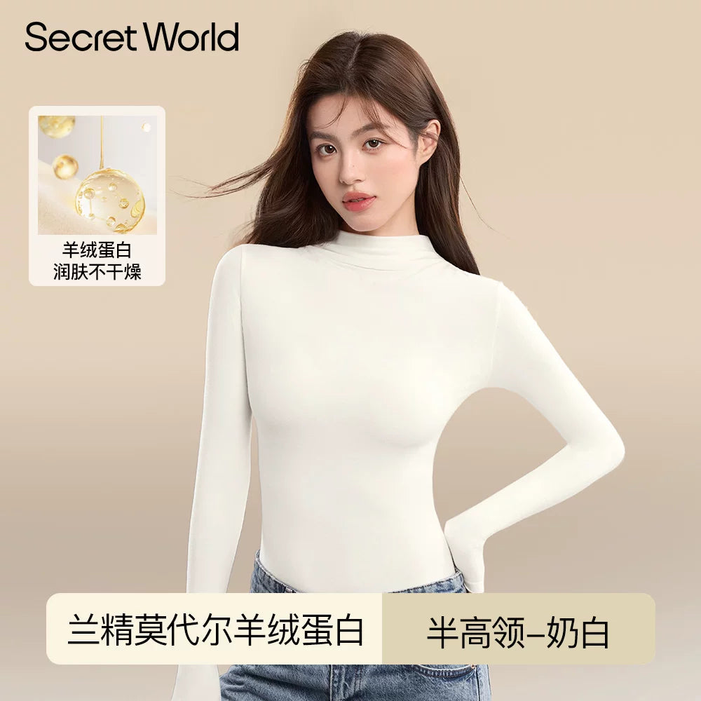 Secret World Semi-turtleneck Slim Sleeve
