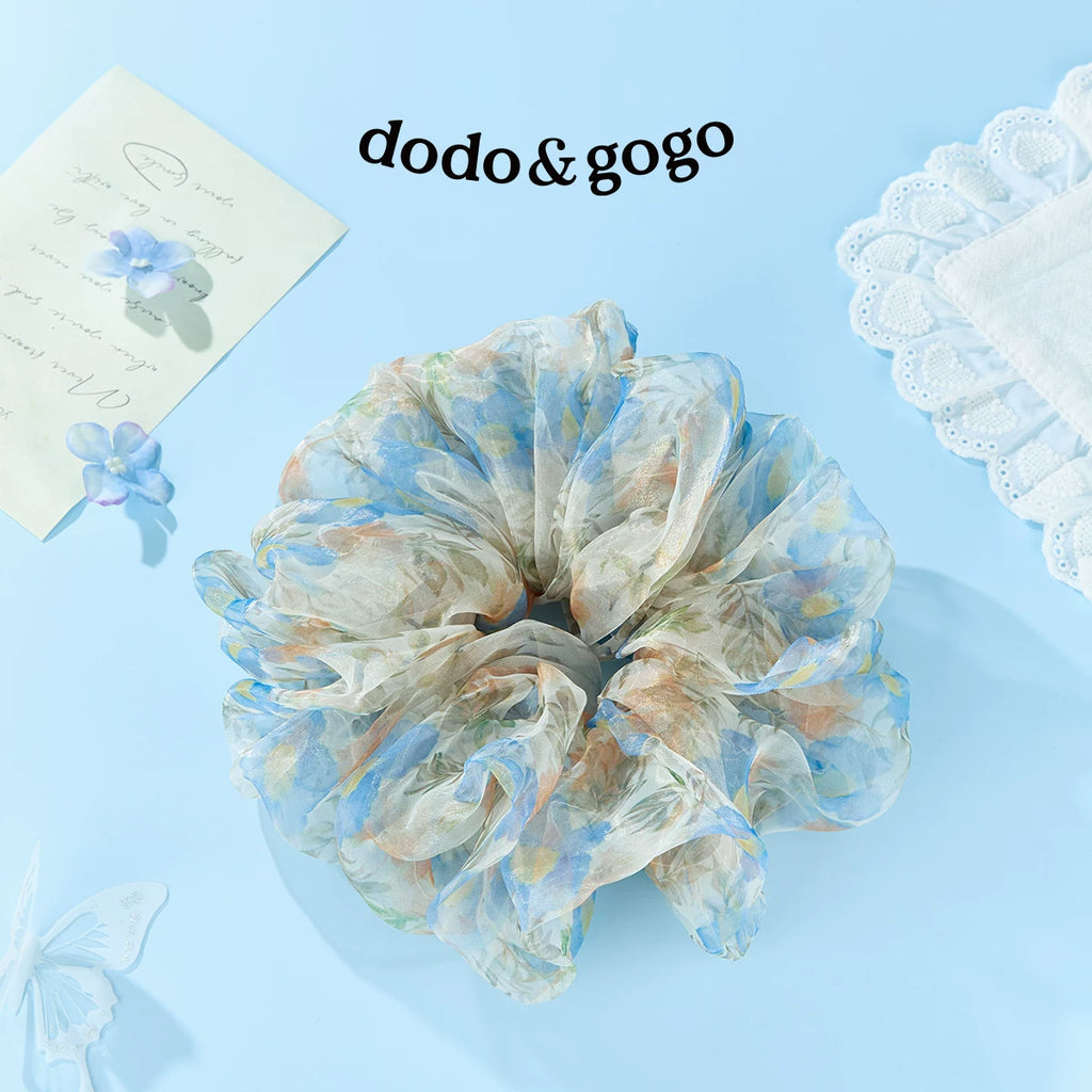 DODOGOGO Flower Yarn Ring Large Intestine Hair Band French Hair Rope