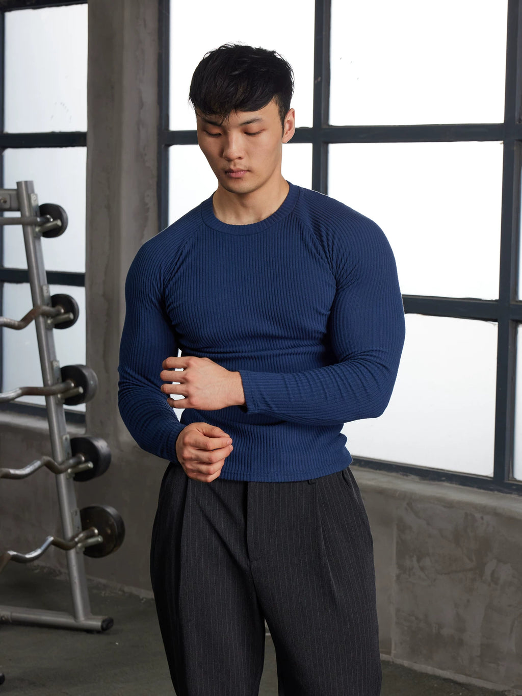 AFTERGLOW Knitted Bottom Casual Slim Sleeve