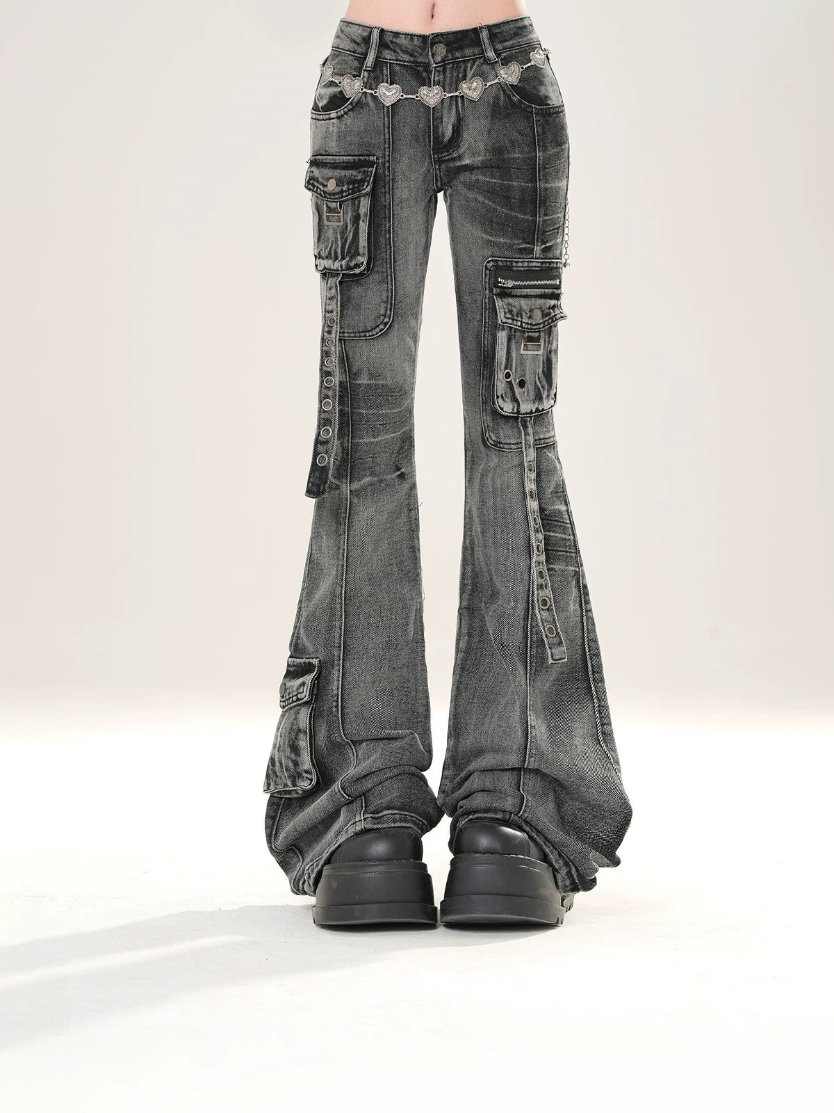 KellyKitty Slim Skinny Flared Jeans