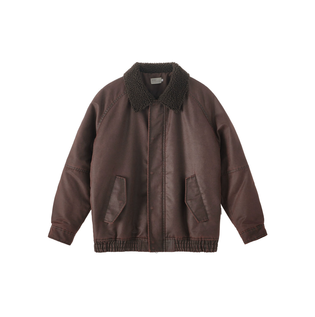 BUTTBILL Vintage Loose Imitation Cashmere Collar Jacket