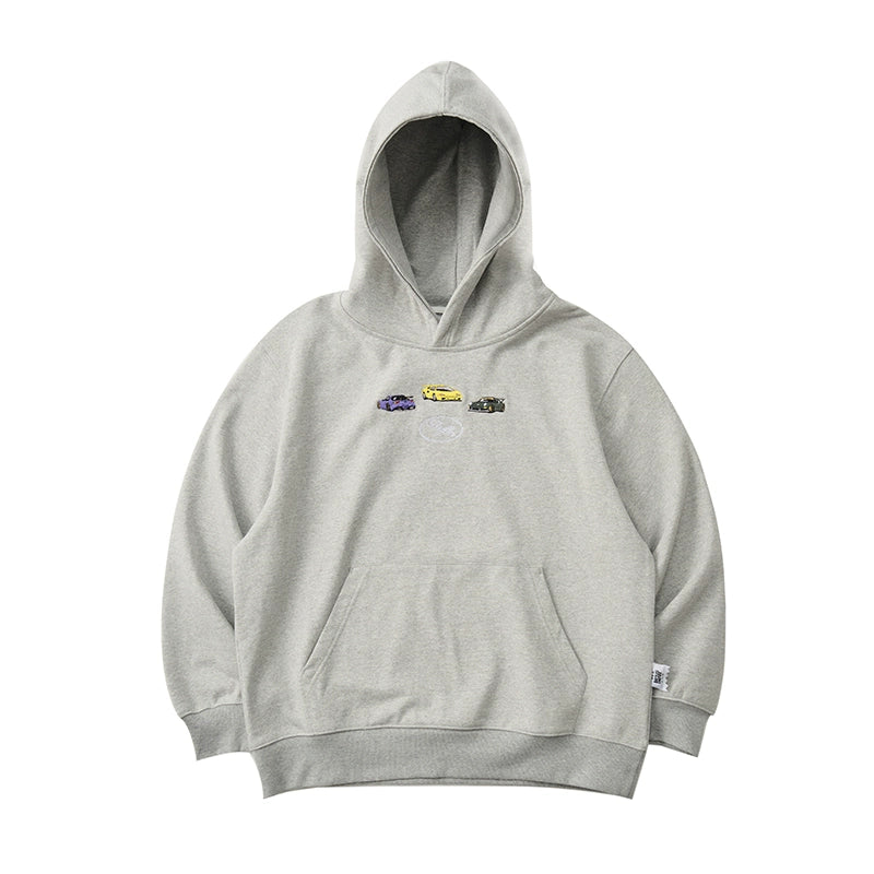 Battles Vintage Car Embroidered Hooded Sweater