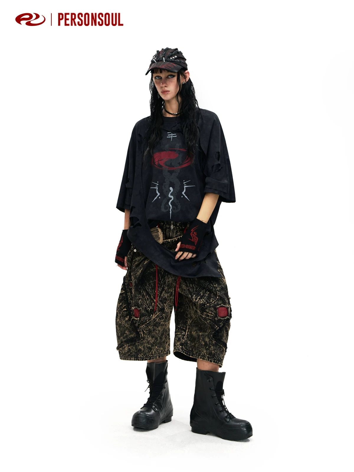 PERSONSOUL Irregular Breaking Loose Tee