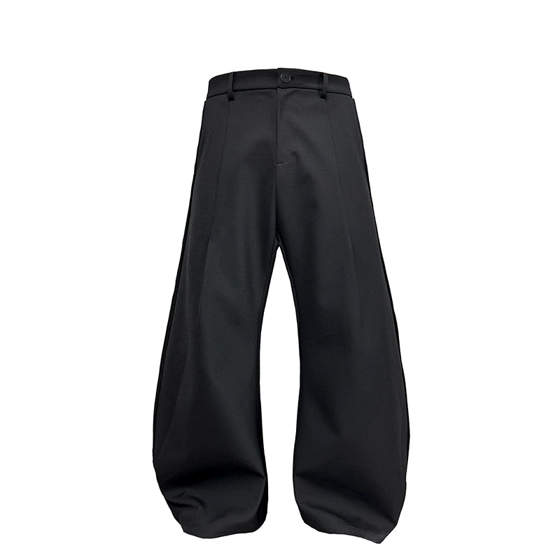 JCAESAR Three-dimensional Cut Wide-leg Two-tone Trousers