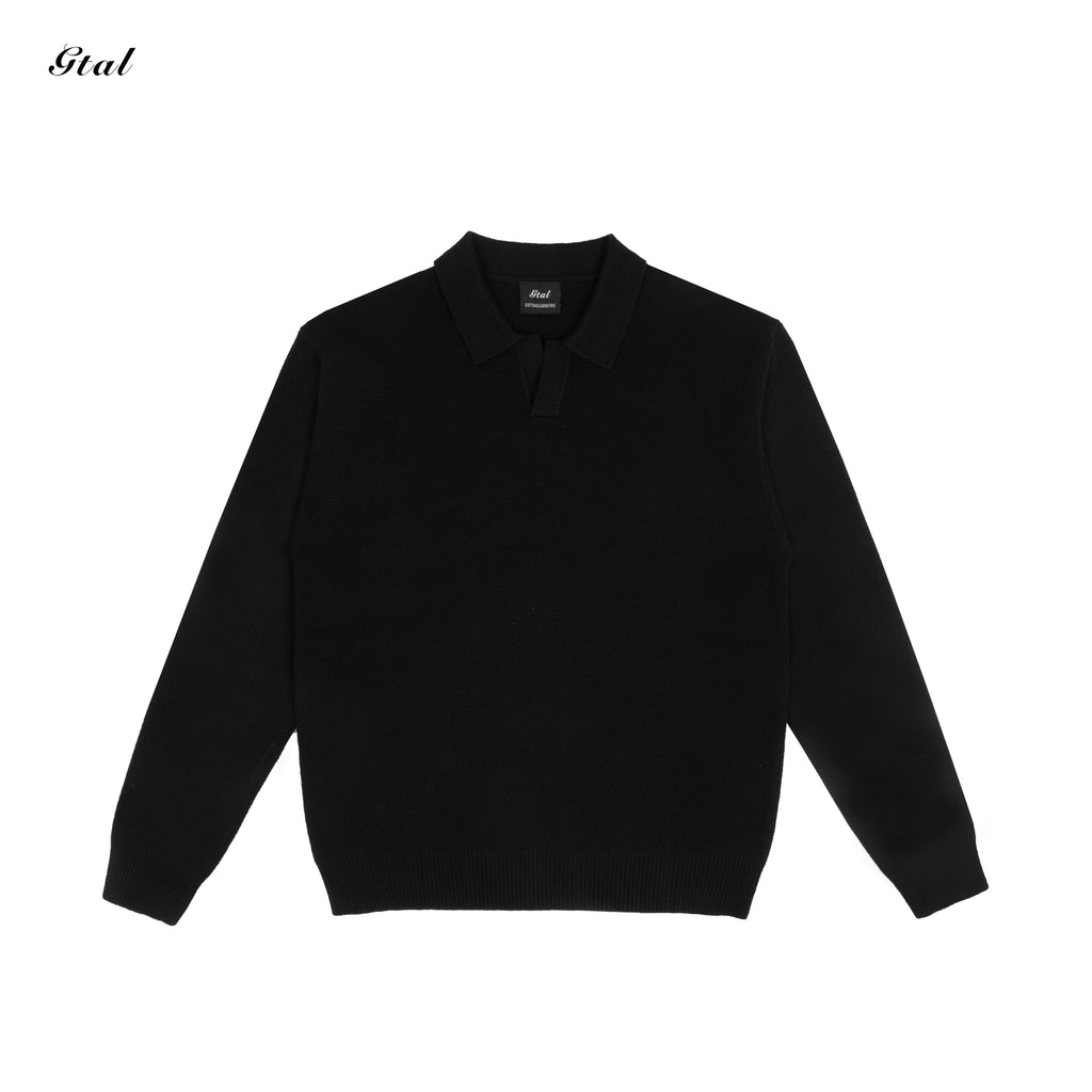 GTAL Retro Casual Long-sleeved Lapel Knitted Sweater