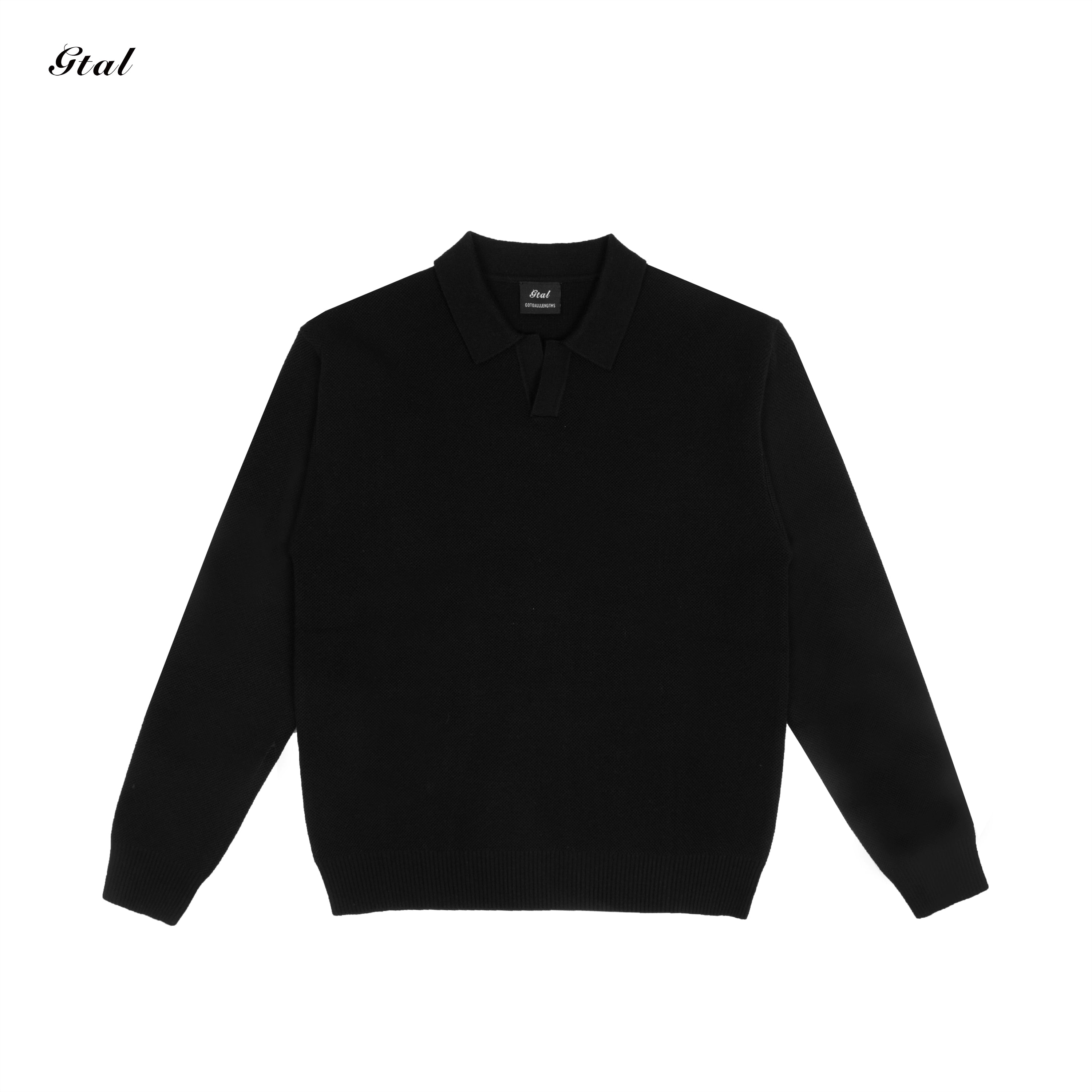 GTAL Retro Casual Long-sleeved Lapel Knitted Sweater