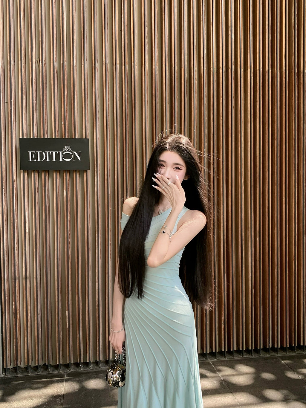 Barb Chilled Water Ripple Suspender Dress